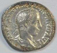 Near Mint Ancient Roman Silver Denarius of Severus Alexander, 222-235 AD