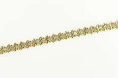 10K Yellow Gold 2.00 Ctw Wavy Link Classic Round Diamond Bracelet