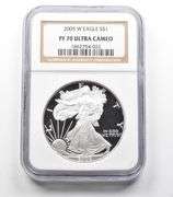 PF70 UCAM 2005-W American Silver Eagle NGC