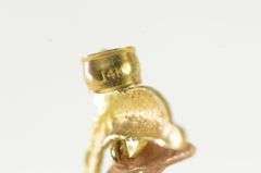 14K Yellow Gold Two Tone Diamond Cut Dolphin Ocean Motif Charm/Pendant