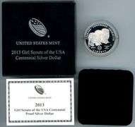 2013 Girl Scouts of America Commemorative Proof Silver Dollar with Box/CoA