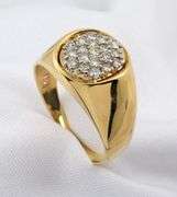 Stunning 14k Man's Diamond Cluster