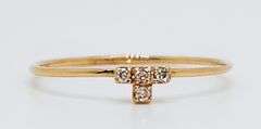 Elegant Four Set Diamond 18k Rose Gold Ring