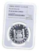 PF69 UCAM 1988 Mexico 1 Oz. Silver Pillar Dollar - Graded NGC