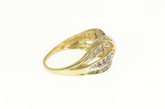 10K Yellow Gold 0.50 Ctw Diamond Layered Wavy Channel Ring
