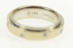14K White Gold Diamond Inset Busy Spinner Band Wedding Ring
