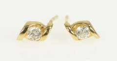 14K Yellow Gold 0.20 Ctw Diamond Solitaire Classic Stud Earrings