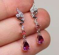 Amazing Rhodolite Garnet and Tourmaline earrings