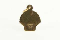 14K Yellow Gold Scallop Sea Shell Ocean Beach Motif Charm/Pendant