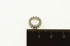 14K White Gold Classic Circle Round CZ Inset Pendant