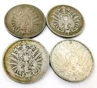 4 German 1 Mark Silver Coins