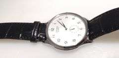 Citizen Be9061-27a Mens Watch Stainless Steel Quartz Silver Tone Dial Black Leather Strap