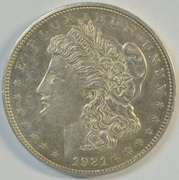 Semi-Prooflike 1921-D Morgan Silver Dollar. Fully struck
