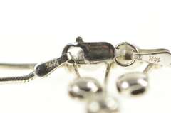 14K White Gold Squared Beaded Ball Fringe Chain Snake Necklace