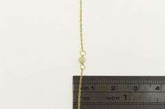 14K Yellow Gold Pearl Beaded Rolling Rope Chain Collar Necklace