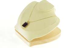 14K Yellow Gold Emerald Cut Amethyst Solitaire Vintage Pendant