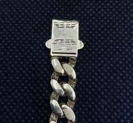 MENS 14K YELLOW MONACO LINK BRACELET WITH PAVÉ CZ LOCK 8"