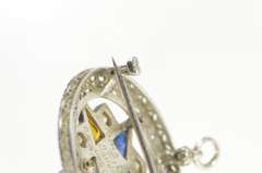 14K White Gold Deco Order of the Eastern Star Filigree Pendant/Pin