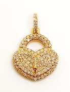 10kt Solid Yellow Gold and Diamond Pendant