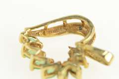 10K Yellow Gold Marquise Natural Emerald Diamond Heart Pendant