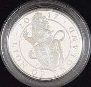 2017 United Kingdom 1 Oz Silver Proof 2 Pound Coin The Lion of England