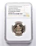 PF70UCAM 1976 FM Guyana $100 Gold Arawak Indian 1st Day Of Minting NGC