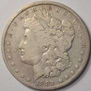 1887-O Morgan Silver Dollar, Circulated.