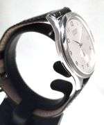 Citizen Be9061-27a Mens Watch Stainless Steel Quartz Silver Tone Dial Black Leather Strap