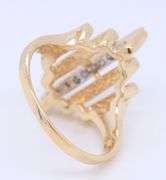 Fabulous Yellow Gold Deco Style Diamond Accent Ring