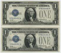 Crisp Uncirculated 1928-A & 1928-B $1 Silver Certificates