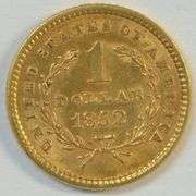 Lovely Uncirculated 1852 US Type One $1 Gold Piece. Full strike
