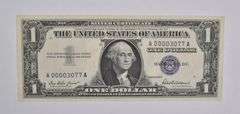 1957 $1 US Silver Certificate Blue Seal Fancy Serial Number LOW