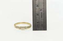 10K Yellow Gold Classic Vintage Diamond Retro Promise Ring
