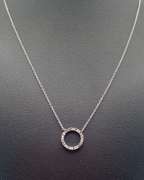 Sublime 18kt White Gold Necklace With Circular Diamond Pendant