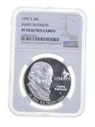 PF70 UCAM 1993-S James Madison Commemorative Silver Dollar Graded NGC
