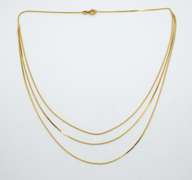 Elegant 14k Triple Strand Necklace