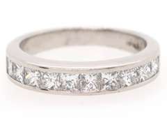 Fabulous 1.00ctw Princess Diamond Channel Set Wedding Band Ring in Platinum