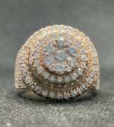 4.00 C.T. T.W. CIRCLE CHAMPIONSHIP STYLE MENS ROSE GOLD ROUND DIAMOND RING