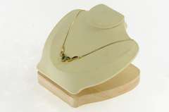 14K Yellow Gold Marquise Syn. Emerald Diamond Halo Chevron Necklace