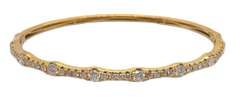 14K YELLOW GOLD BANGLE BRACELET WITH DIAMONDS