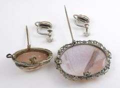 Group of 2 Cameos and 1 Pair of Cameo Earrings