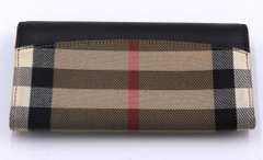 BUrberry Black Leather Check Wallet