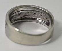 Modern 18K White Gold Band with Diamonds