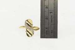 14K Yellow Gold Vintage Wavy Diamond Curvy Statement Ring
