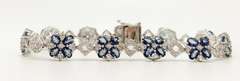 Stunning 3.00CTW Tanzanite & 2.00CTW White Topaz Bracelet in Sterling Silver