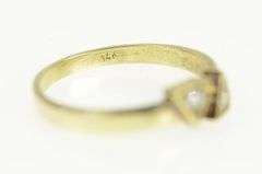 14K Yellow Gold 1960's Retro Diamond Geometric Triangle Ring