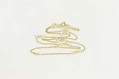 14K Yellow Gold Pearl Beaded Rolling Rope Chain Collar Necklace