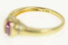 10K Yellow Gold Oval Natural Ruby Diamond Accent Vintage Ring