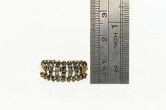 10K Yellow Gold Princess Sapphire Striped Graduated Band Ring