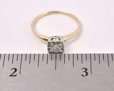 Elegant Solitaire Diamond Ring In 14K Yellow Gold